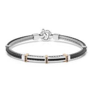 BARAKA Men's BR312511RODN210016 Rose Gold Black & White Diamonds Bracelet